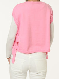 Débardeur rose pâle avec lacets sur les côtés