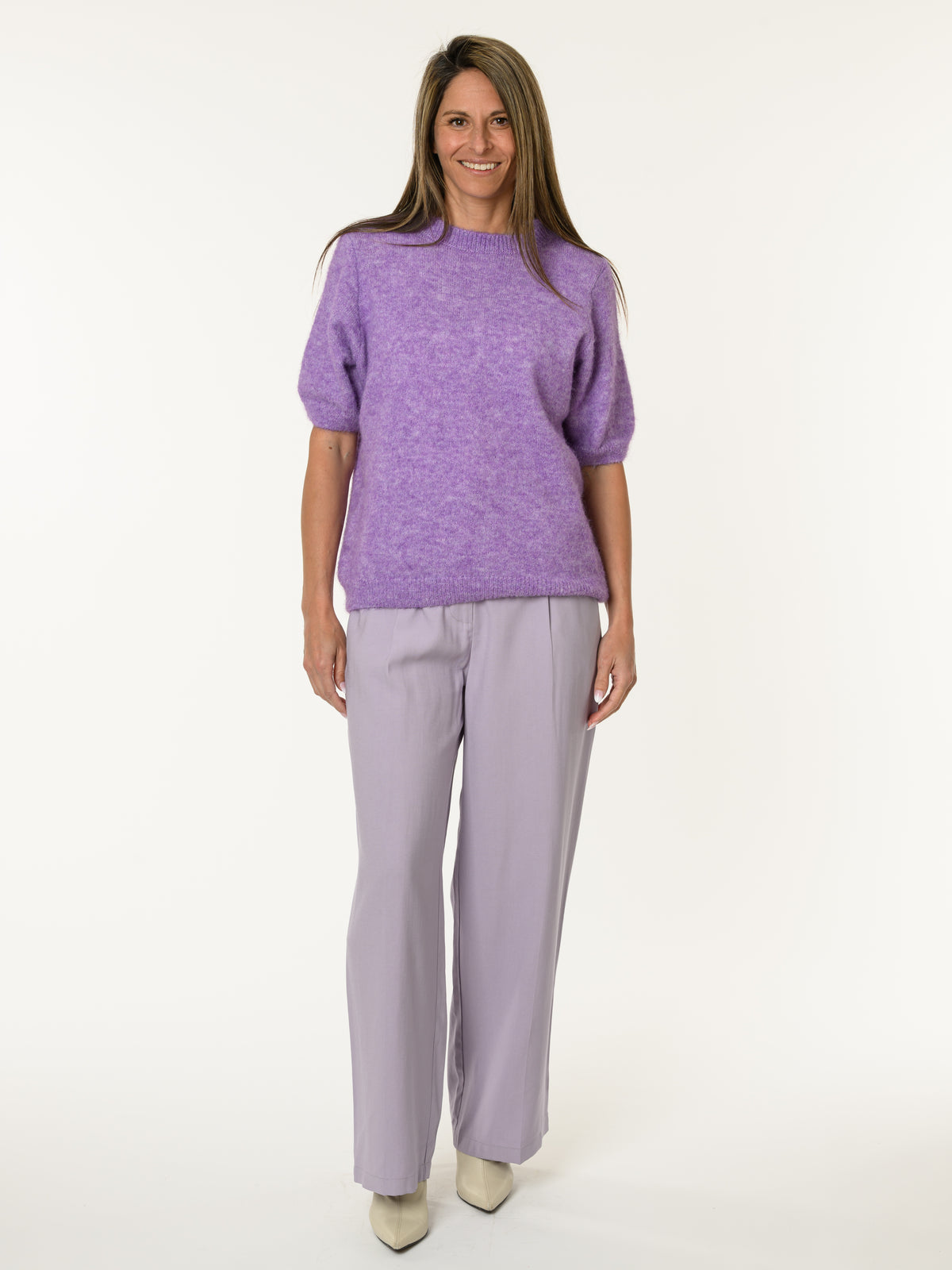 Chandail lilas à manches courtes