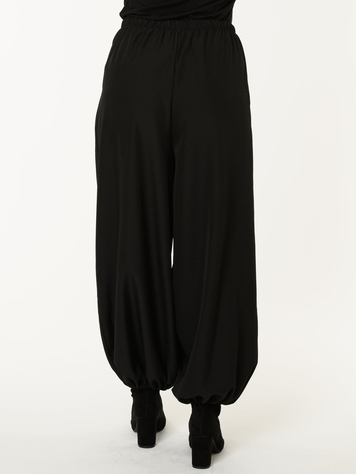 Pantalon génie noir avec plis français en avant