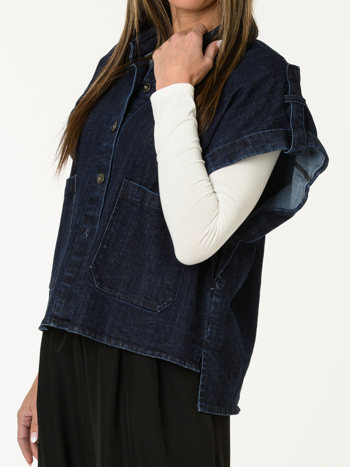 Veste de jeans avec col chemise