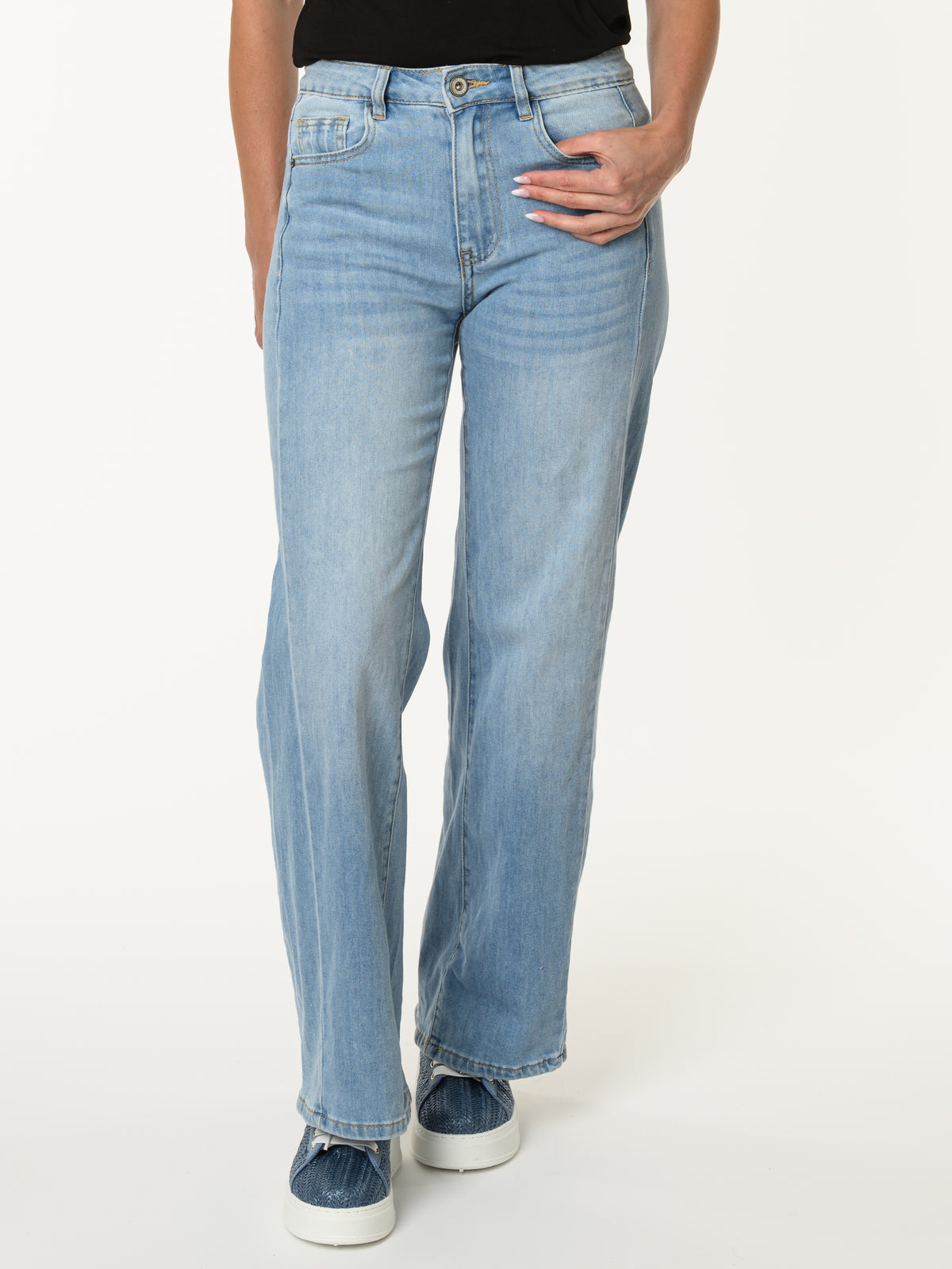 Jeans palazzo bleu clair