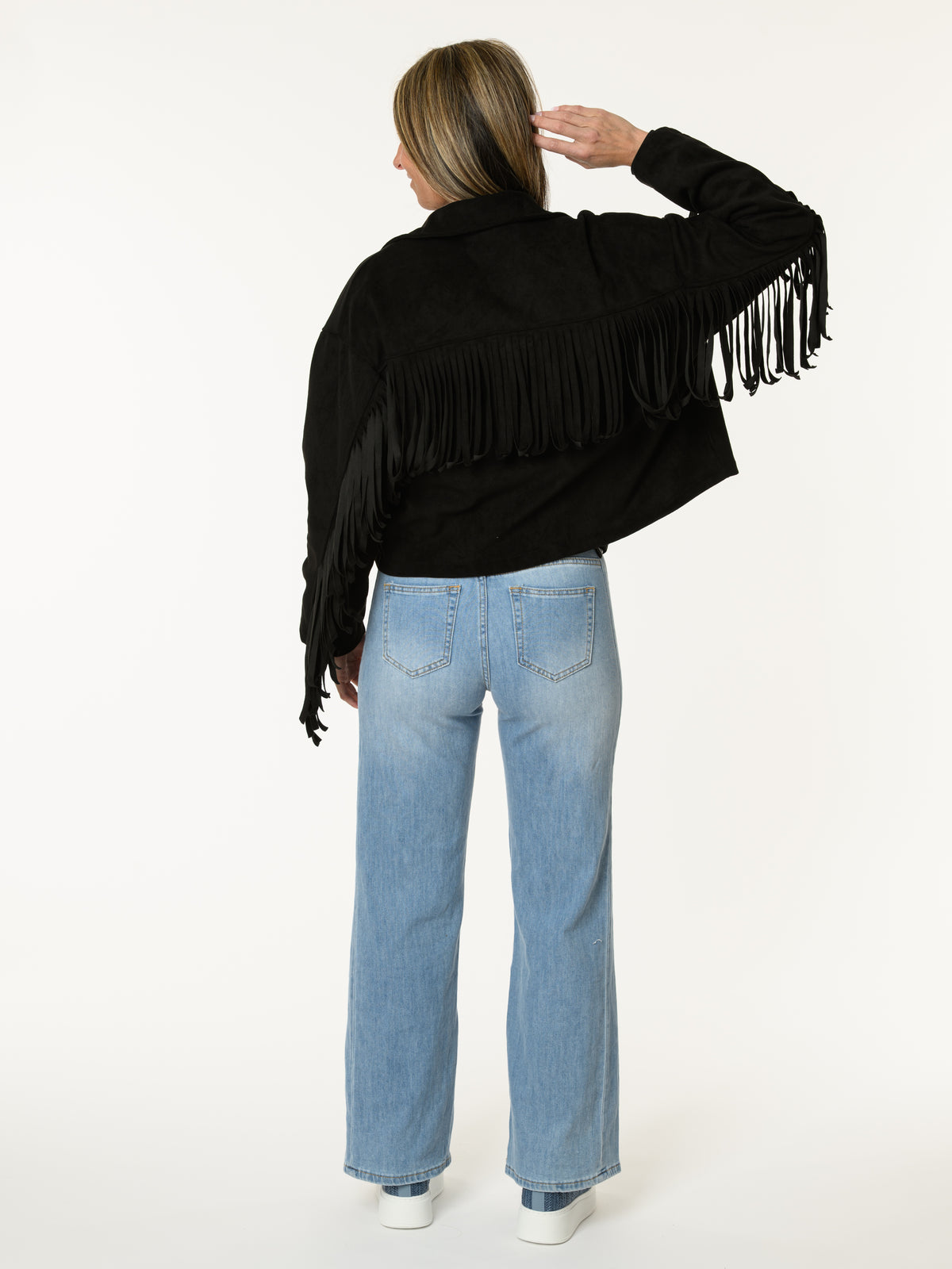 Veste noire avec franges