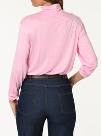 Chandail rose à col montant