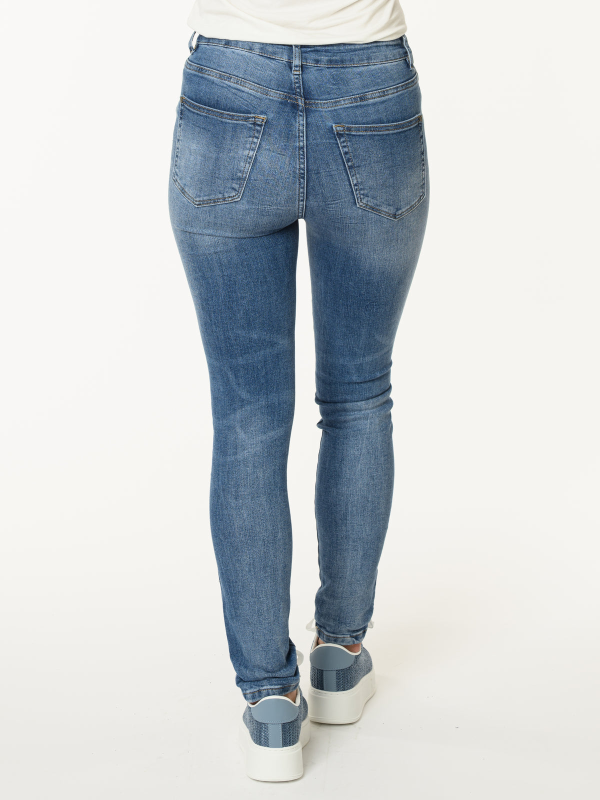 Jeans skinny bleu délavé