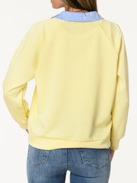 Chandail jaune avec col chemise