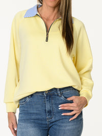 Chandail jaune avec col chemise