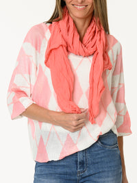 Foulard corail uni 100% coton
