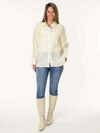 Chemise beige avec broderie