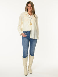 Chemise beige avec broderie