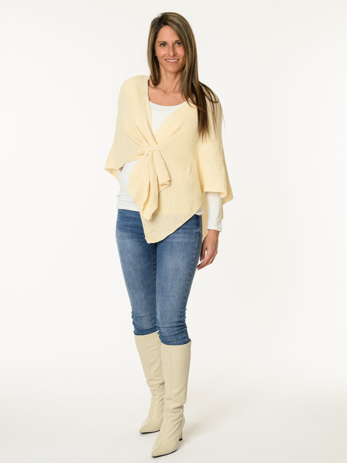 Veste en mailles beige crème