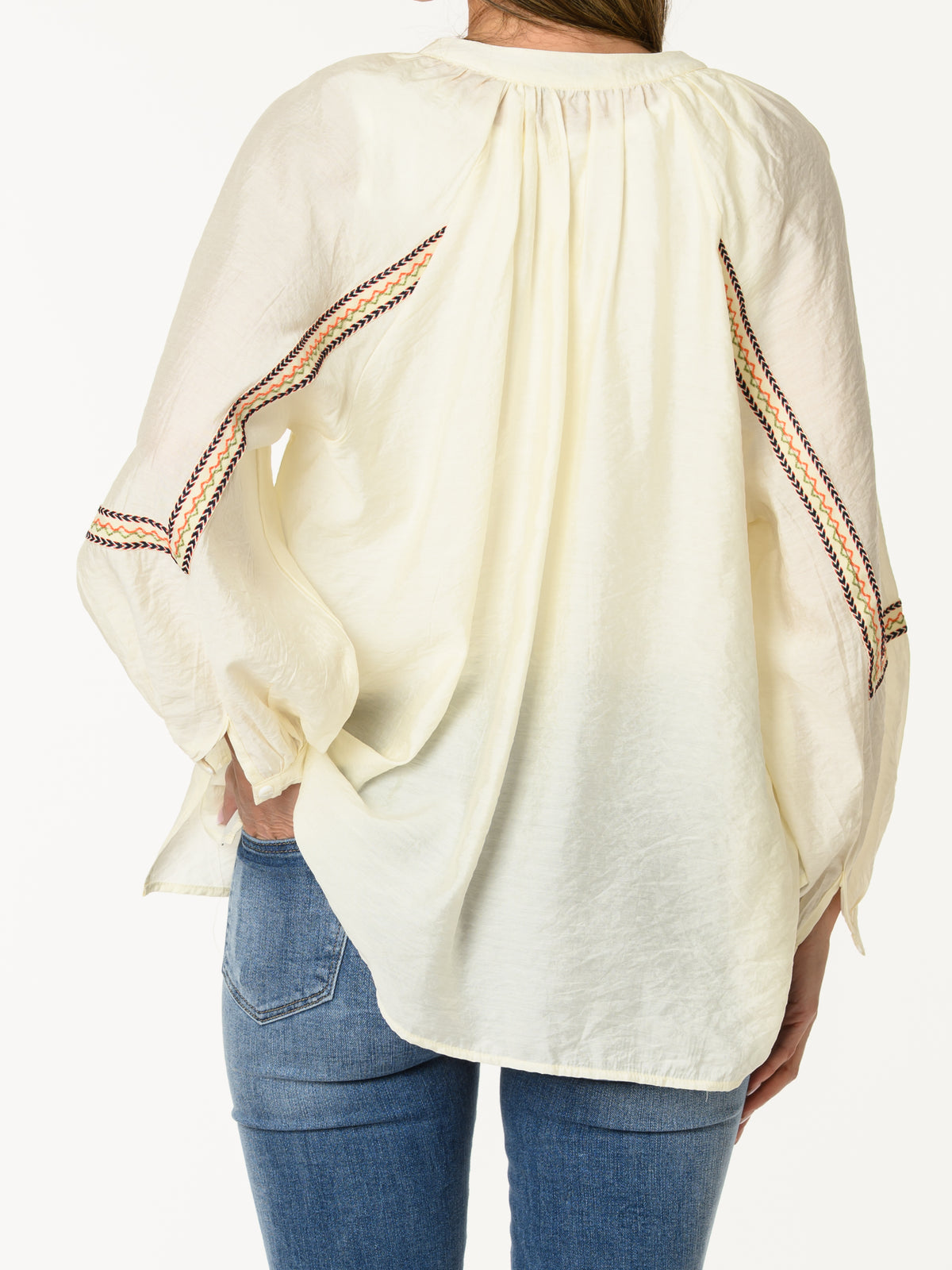 Blouse blanc crème avec broderie