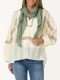 Blouse blanc crème avec broderie