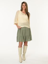 Chandail en mailles beige crème