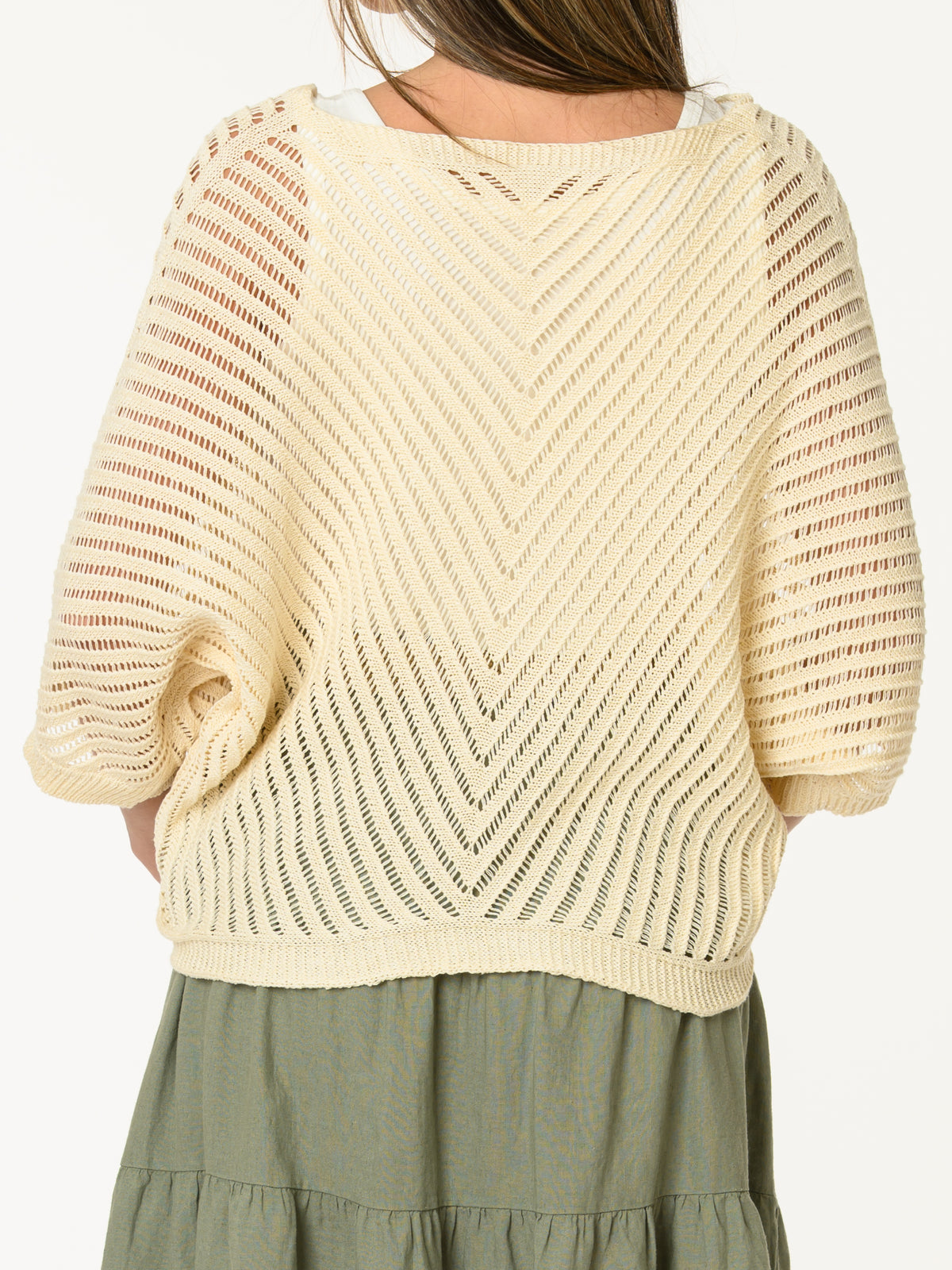 Chandail en mailles beige crème