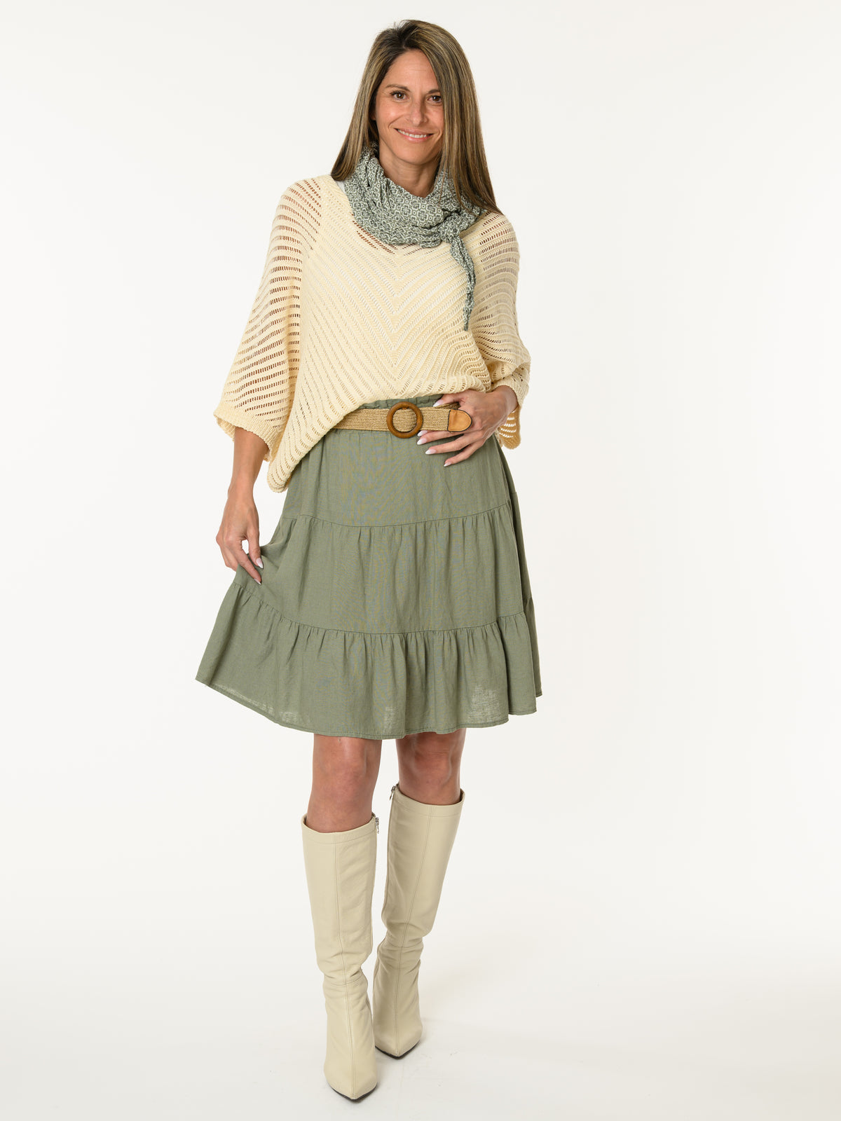 Chandail en mailles beige crème