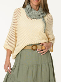 Chandail en mailles beige crème