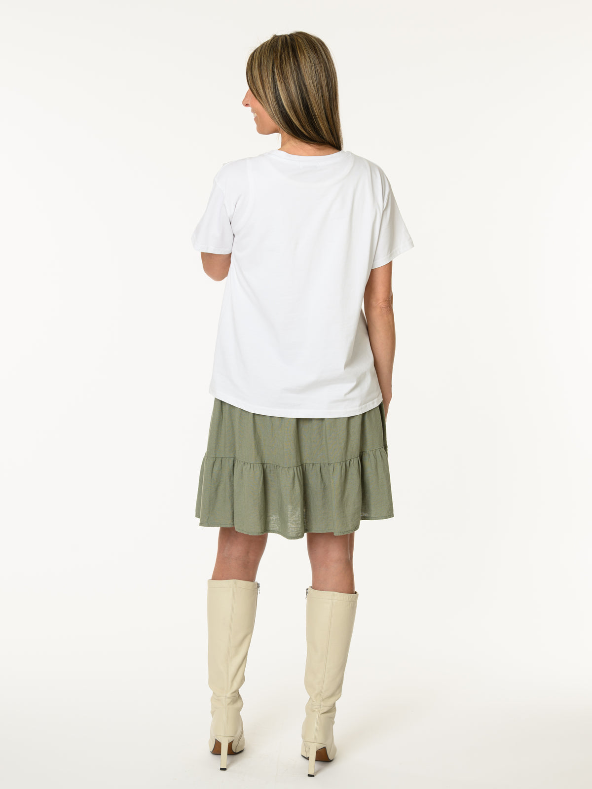 T-shirt blanc avec imprimé de cactus