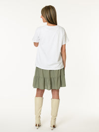 T-shirt blanc avec imprimé de cactus