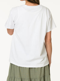 T-shirt blanc avec imprimé de cactus