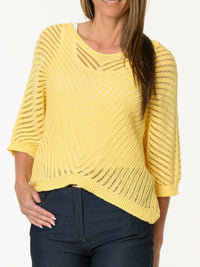 Chandail en mailles jaune