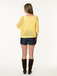 Chandail en mailles jaune