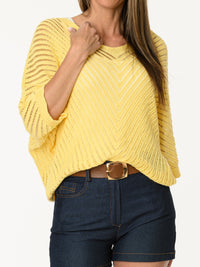 Chandail en mailles jaune