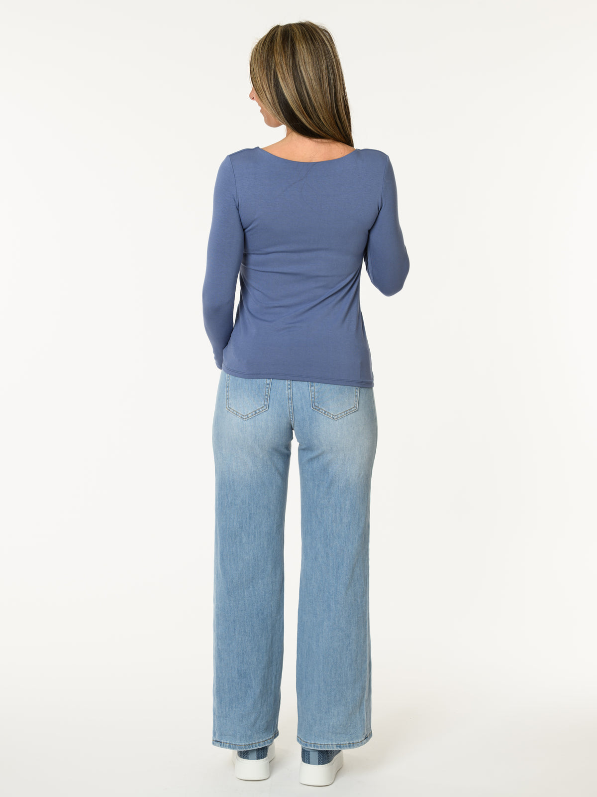 Chandail à manche longue bleu jean