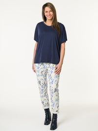 T-shirt marine à manches courtes