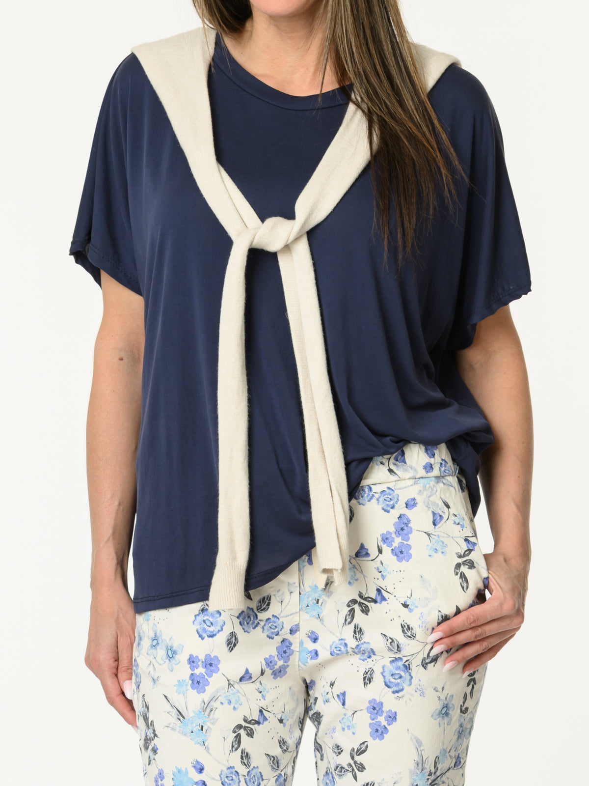 T-shirt marine à manches courtes