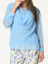 Blouse bleu ciel en voile