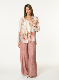 Chemise blanc crème avec imprimé floral