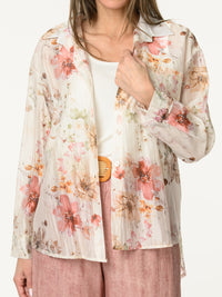 Chemise blanc crème avec imprimé floral