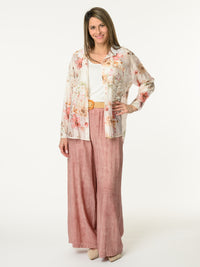 Chemise blanc crème avec imprimé floral