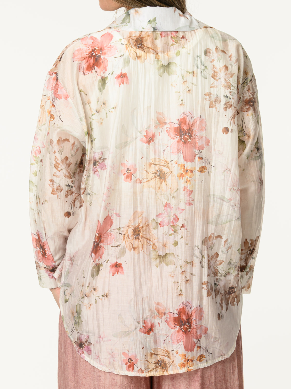 Chemise blanc crème avec imprimé floral