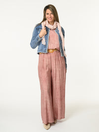 Chandail vieux rose avec lacets sur les côtés