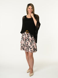 Chandail noir uni en crochet