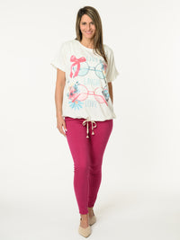 Chandail blanc crème ''Live, laugh, love''