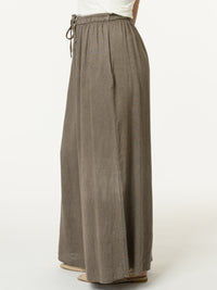 Pantalon brun à jambe large