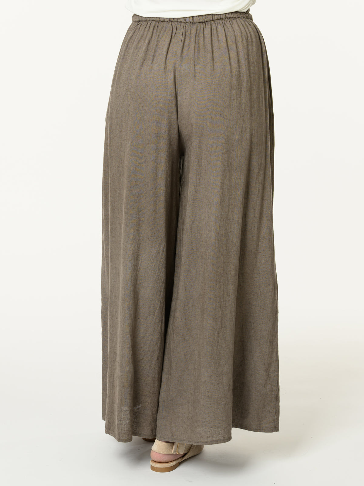 Pantalon brun à jambe large