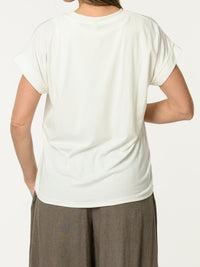 T-shirt blanc crème avec imprimé de scooter