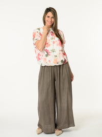 Blouse blanche en voile avec imprimé floral