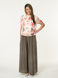 Blouse blanche en voile avec imprimé floral