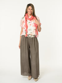 Blouse blanche en voile avec imprimé floral