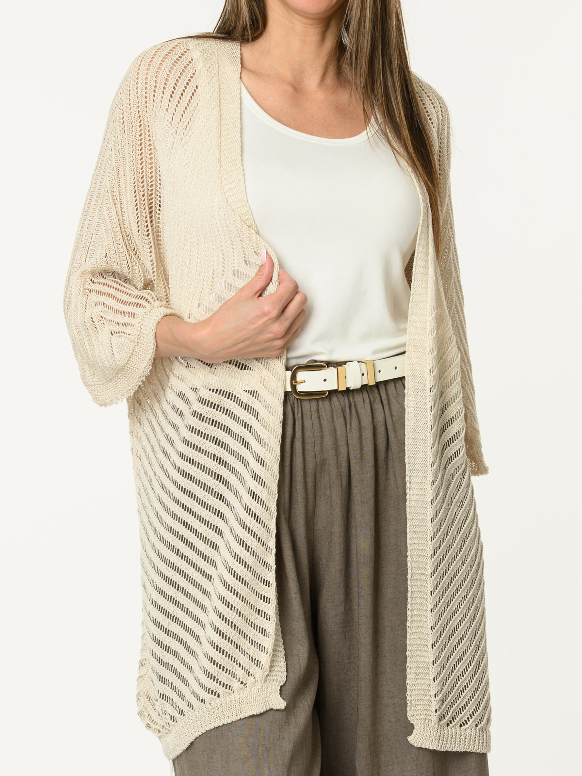 Veste beige en mailles