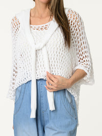 Chandail blanc uni en crochet