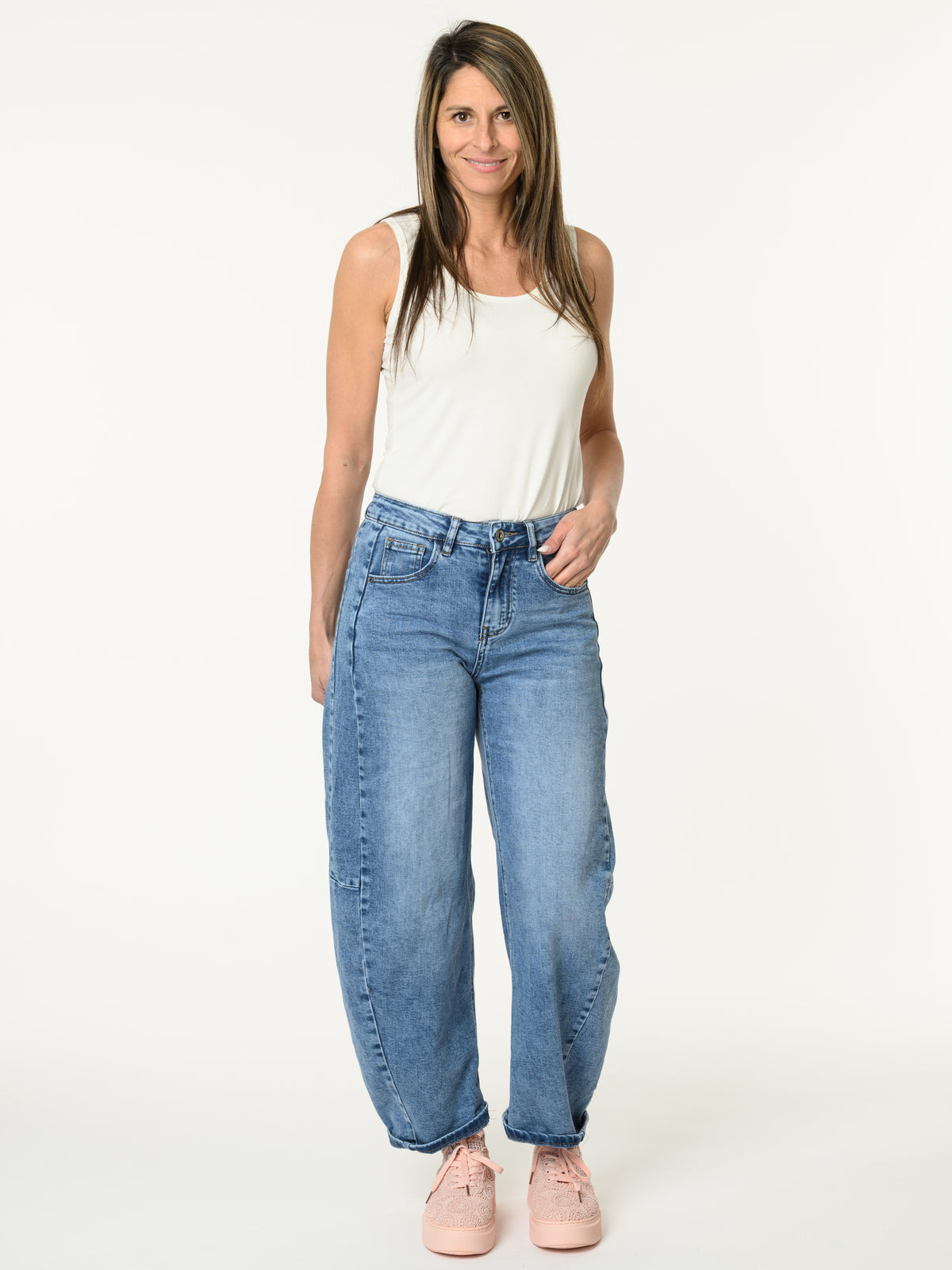 Jeans baggy avec coutures sur les côtés