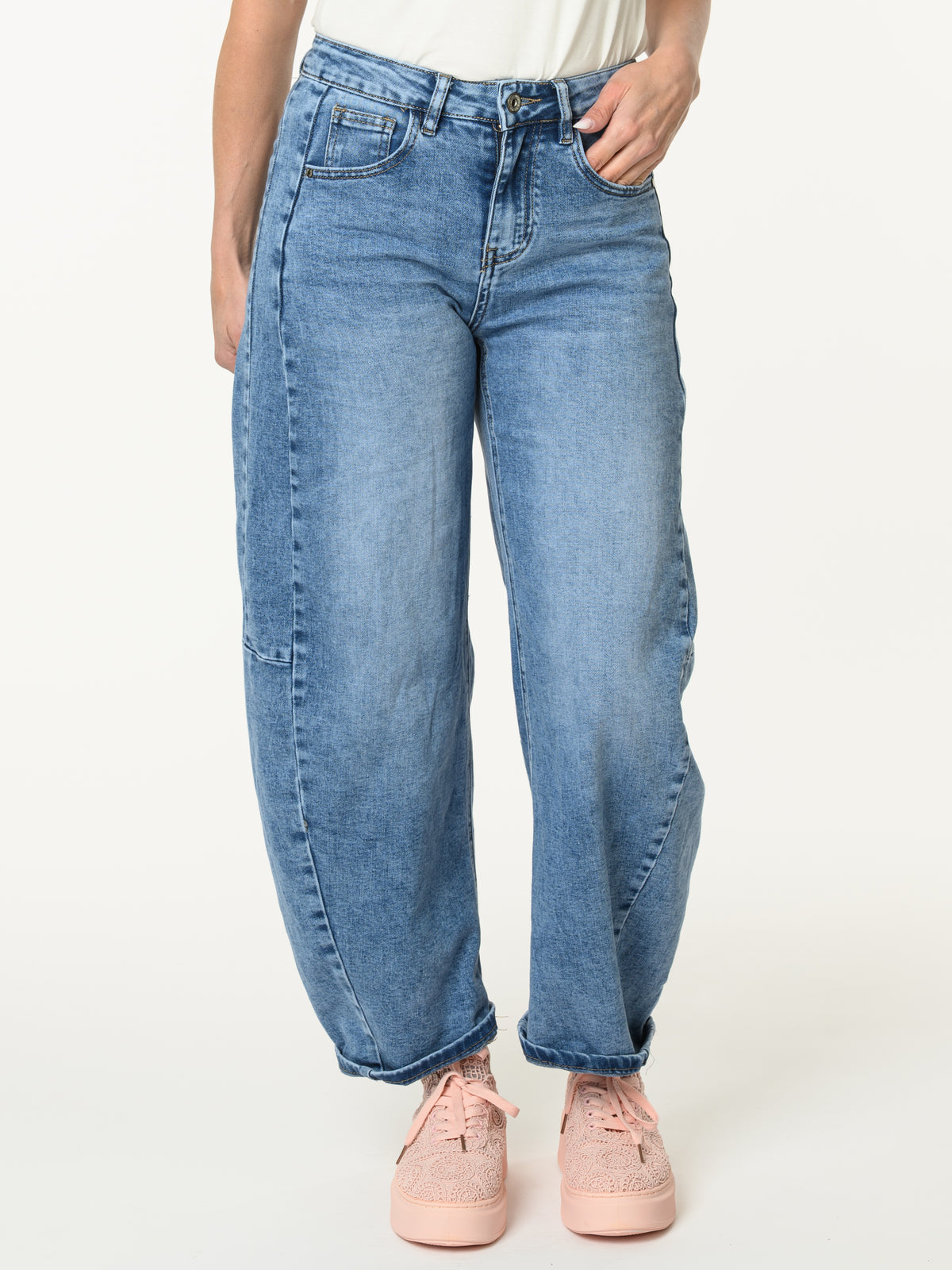 Jeans baggy avec coutures sur les côtés