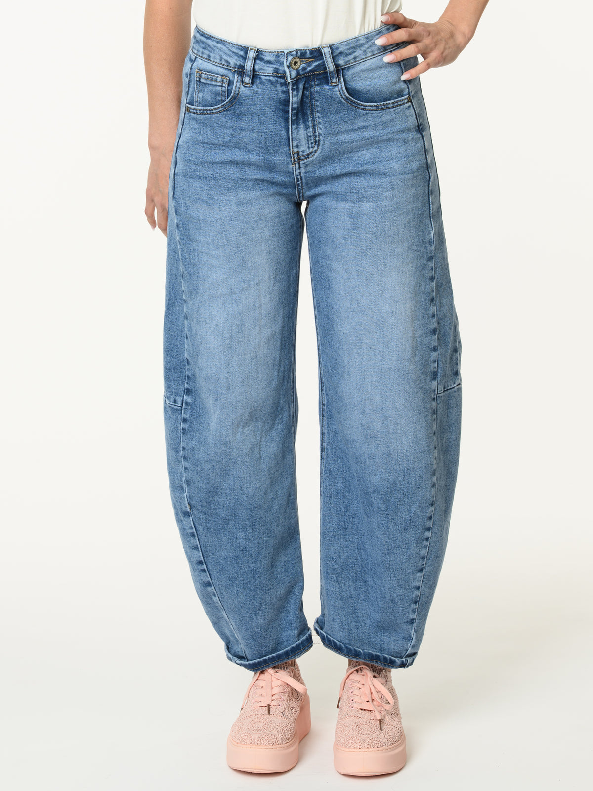 Jeans baggy avec coutures sur les côtés