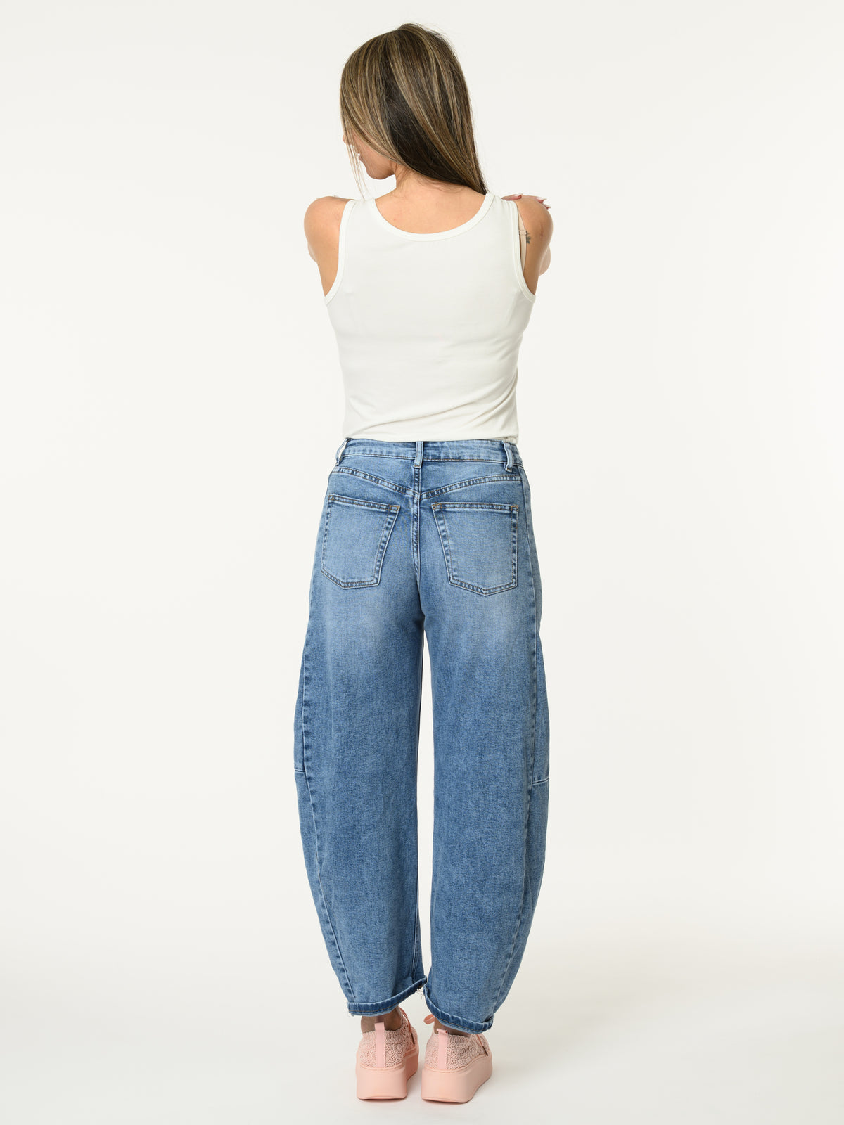 Jeans baggy avec coutures sur les côtés