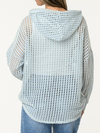 Chandail blanc et bleu avec imprimé ''Nice memories''